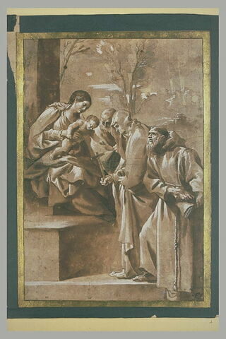 Vierge à l'Enfant adorée par sainte Catherine de Sienne et Saint François d'Assise, image 2/2