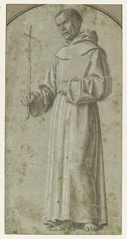 Moine tenant une croix et un livre : saint François