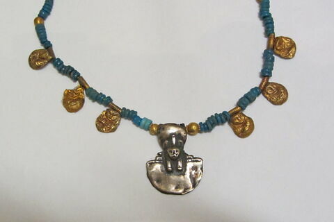 collier ; perle sphérique ; perle rondelle ; perle rondelle double ; pendentif, image 2/2