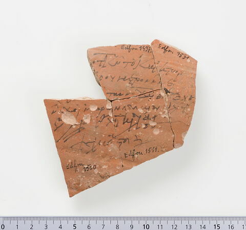 ostracon ; plusieurs fragments recollés