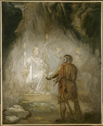 Macbeth apercevant les spectres des rois. Esquisse.