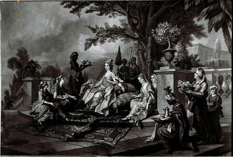 La Sultane favorite avec ses femmes, servie par des eunuques noirs et blancs, image 2/2