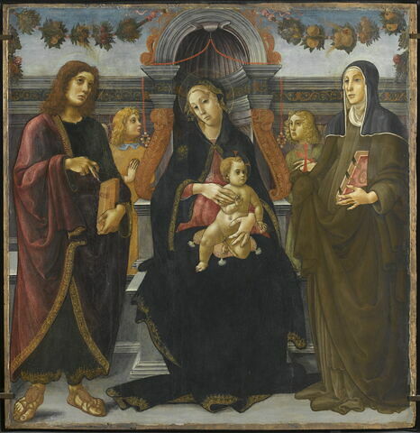 La Vierge et l'Enfant entre saint Jean Évangéliste, sainte Brigitte de Suède et deux anges