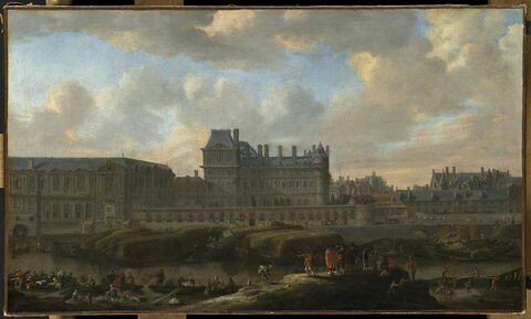 Vue de l'ancien Louvre depuis la Seine, avant les agrandissements entrepris sous Louis XIV (1654-1715)
