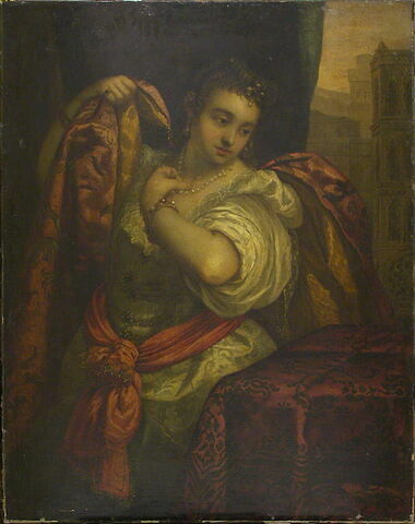 Portrait de femme au collier de perles, image 2/2
