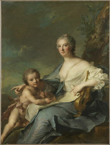Madame de Sambreval, représentée en Érato, muse de la poésie lyrique (Françoise Geneviève de Vallembras de Sambreval (1700-1779))