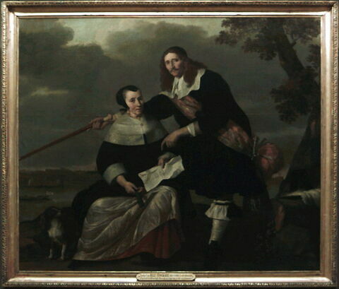 Portrait de Hendryck Heuck (ou Huyck), ingénieur, et de sa femme Catharina Brouwers, désignant le plan d’un pont de Nimègue, image 4/5