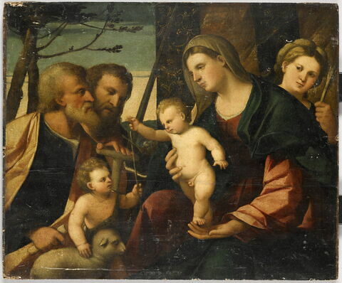 La Sainte Famille avec le petit saint Jean Baptiste, entre saint Paul et sainte Ursule, image 1/3