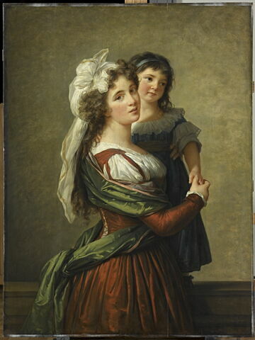 Madame Rousseau, femme de l'architecte Pierre Rousseau, et sa fille