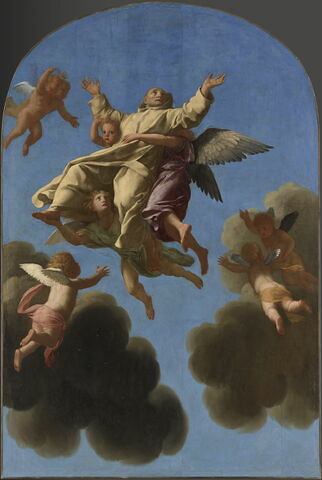 Saint Bruno est enlevé au ciel par les anges, image 1/2