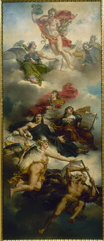 Le triomphe de la peinture française: apothéose de Poussin, de Le Sueur et de Le Brun