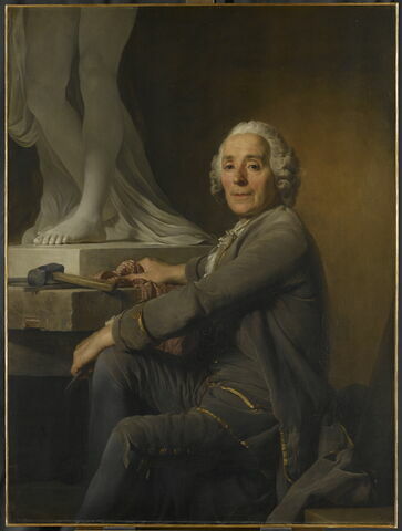 Christophe-Gabriel Allegrain (1710-1795), sculpteur;près de lui, 