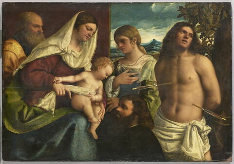 La Sainte Famille avec sainte Catherine d'Alexandrie, saint Sébastien et un donateur