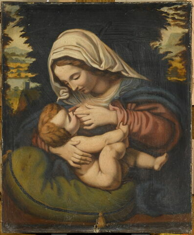 La Vierge allaitant l'Enfant, dit La Vierge au coussin vert, image 1/2