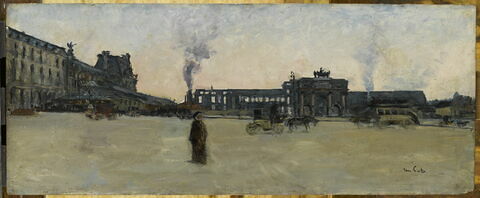 Le Palais des Tuileries après l'incendie de 1871, vu depuis le Jardin du Carrousel, image 1/6