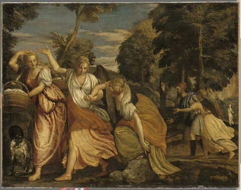 Loth et ses filles fuyant Sodome sous la conduite de deux anges, image 3/3