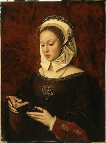 Jeune femme en oraison, lisant un livre d'heures, image 4/5