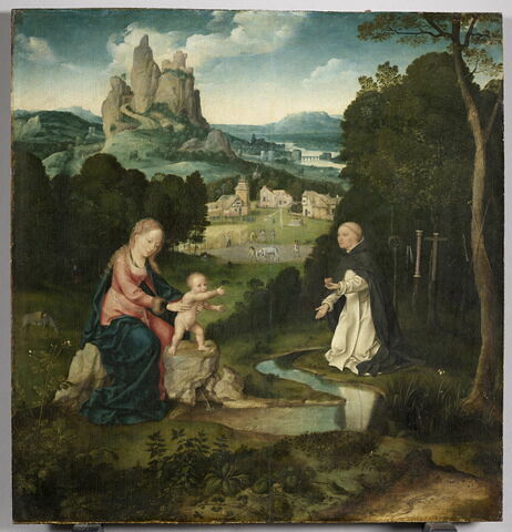 La Vierge et l'Enfant avec un dominicain offrant son coeur