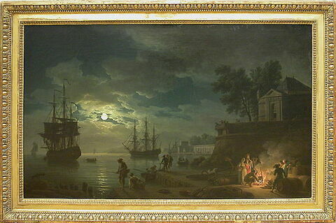La Nuit; un port de mer au clair de lune, image 2/2