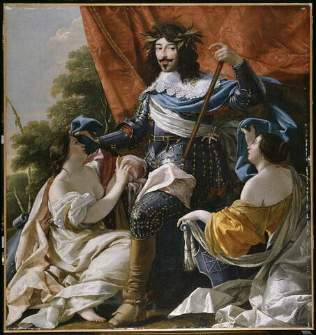 Louis XIII entre deux figures de femmes symbolisant la France et la Navarre, image 3/3