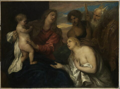 La Vierge, l'Enfant Jésus et les trois repentants (David, la Madeleine et le Fils prodigue), image 1/3