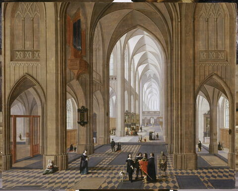 Vue intérieur d'église, inspirée par la cathédrale d'Anvers