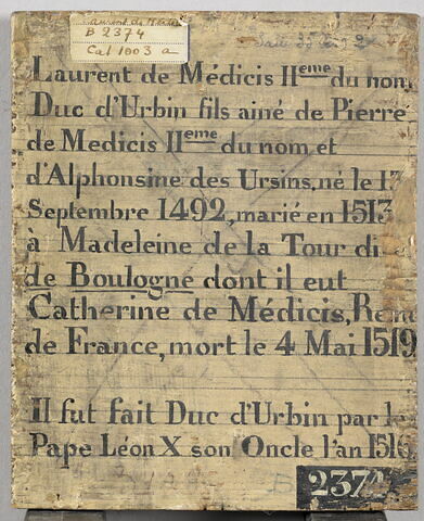 Portrait d'homme, dit autrefois Laurent II de Médicis, duc d'Urbin., image 3/5