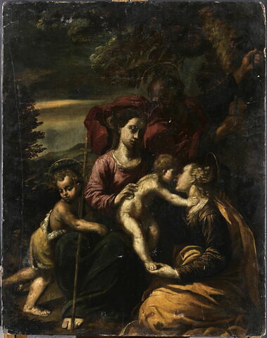 La Sainte Famille avec le petit saint Jean Baptiste et sainte Catherine