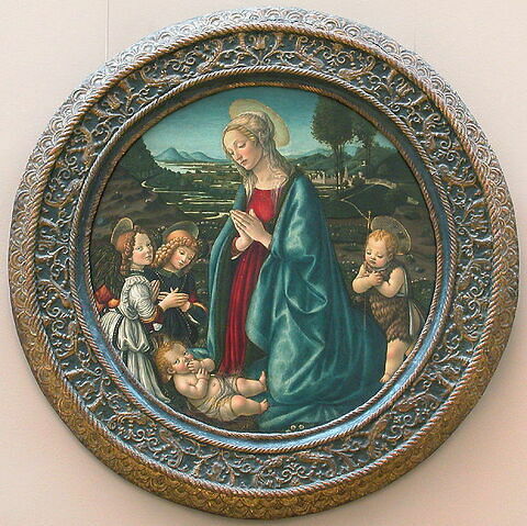 La Vierge adorant l'Enfant avec le petit saint Jean Baptiste et deux anges, image 4/4