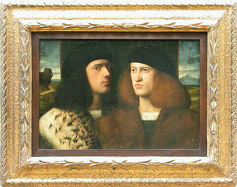 Double portrait : deux jeunes hommes, dit autrefois Portrait de Giovanni et Gentile Bellini ou Portrait de deux patriciens de Venise, image 2/2