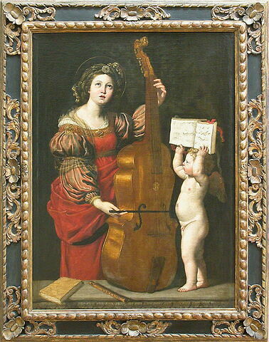 Sainte Cécile avec un ange tenant une partition musicale, image 2/2