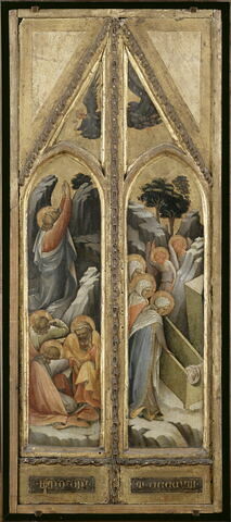 Le Christ au jardin des Oliviers ; les Saintes Femmes au tombeau ; à la partie supérieure, un ange, image 4/4
