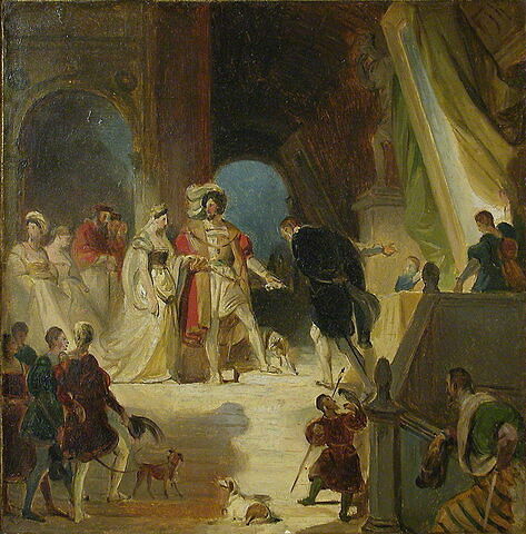 François Ier reçoit les tableaux rapportés d'Italie par le Primatice. Esquisse de plafond., image 3/4
