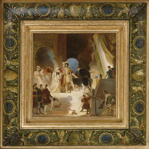 François Ier reçoit les tableaux rapportés d'Italie par le Primatice. Esquisse de plafond., image 1/4