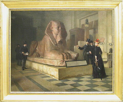 Salle égyptienne du Louvre devant le grand sphinx, image 2/2