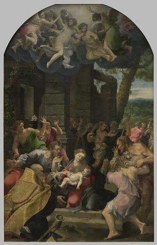 La Nativité avec saint Benoît