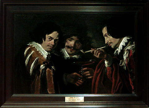 Portraits de trois artistes en buveurs et fumeur (Simon de Vos, Jan Cossiers, Johann Geerlof), image 3/3