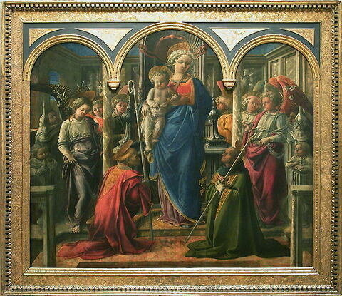 La Vierge et l'Enfant entourés d'anges, de saint Frediano et de saint Augustin, dit Pala Barbadori, image 4/7