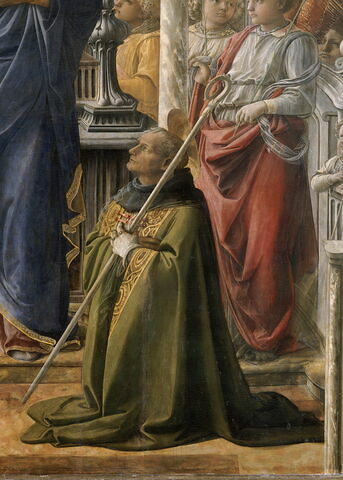 La Vierge et l'Enfant entourés d'anges, de saint Frediano et de saint Augustin, dit Pala Barbadori, image 6/7
