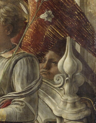 La Vierge et l'Enfant entourés d'anges, de saint Frediano et de saint Augustin, dit Pala Barbadori, image 3/7