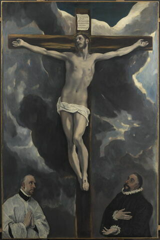 Le Christ en croix adoré par deux donateurs, image 5/8