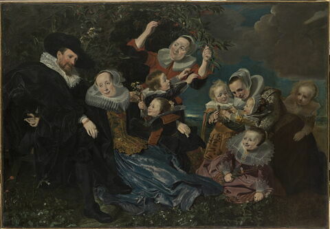 Portrait de la famille Beresteyn: Paulus van Beresteyn (1588-1636) et son épouse Catherina Both van der Eem, avec leurs six enfants et deux servantes, image 1/3