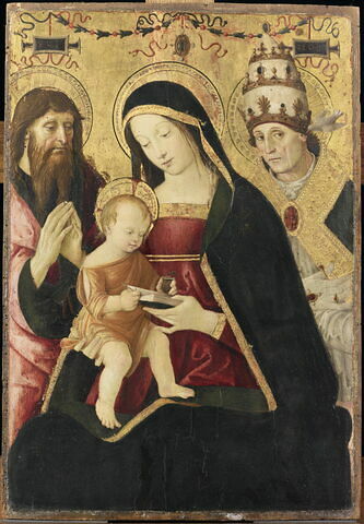 La Vierge et l'Enfant entre saint Jérôme (?) et saint Grégoire le grand
