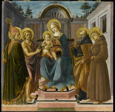 La Vierge et l'Enfant entre saint Zanobie (?), saint Jean Baptiste, saint Antoine abbé et saint François