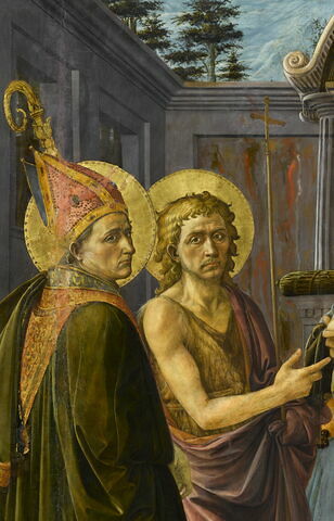 La Vierge et l'Enfant entre saint Zanobie (?), saint Jean Baptiste, saint Antoine abbé et saint François, image 3/6