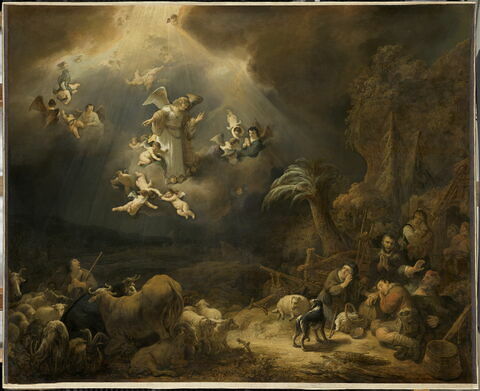 Un ange annonçant aux bergers la naissance du Christ