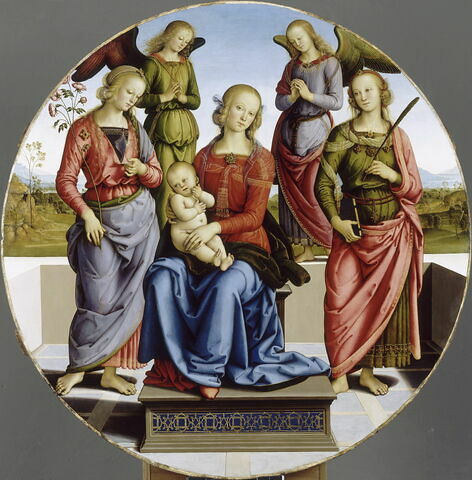 La Vierge et l'Enfant entourés de deux anges, sainte Rose et sainte Catherine, image 3/3