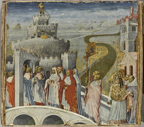 La Procession de saint Grégoire le Grand au château Saint-Ange durant la peste noire, dit autrefois à tort la Rentrée du pape Martin V au château Saint-Ange (1420) ou la Procession du pape Clément VI devant le château Saint-Ange (1348).