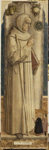 Saint Jacques de la Marche (1393-1476) avec deux donateurs agenouillés, dit parfois à tort Saint Bernardin de Sienne