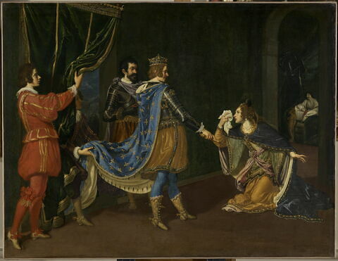 Isabelle d'Aragon implorant Charles VIII en faveur de son père, Alphonse, roi de Naples, et de son mari, au moment de la conquête du royaume de Naples par les Français en 1494
